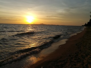 sunset on the beach