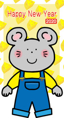 ねずみオーバーオール　チーズ