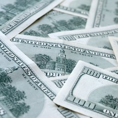 Many hundred dollar bills