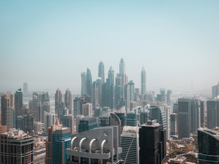 Aerial of the Cityscape of Dubai Marina and Marina Heights