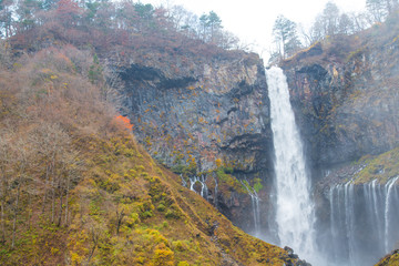 Kegon water Falls from Chuzenji lake in autumm season  at Nikko, Japan.