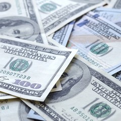 Many hundred dollar bills