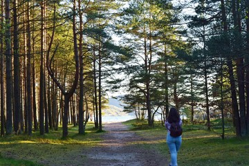 woman walking in park