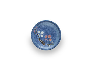 One of ceramic plate with white background. Object for cooking , recipe or kitchen issue.