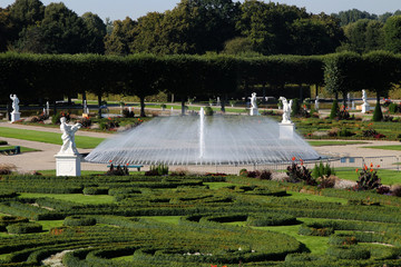 Ein Wasserspiel in den Herrenhäuser Gärten