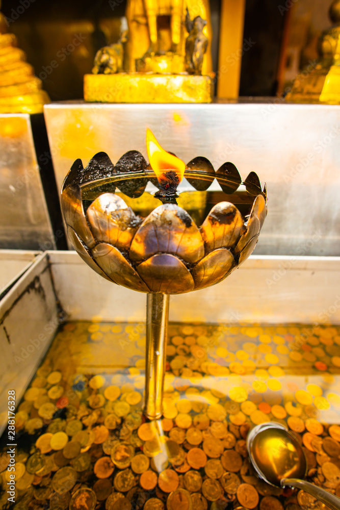 Canvas Prints Oil lamp in the temple