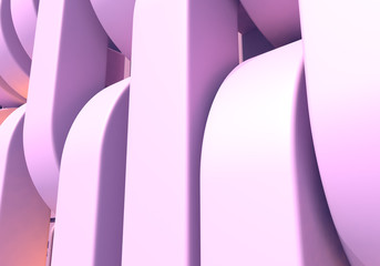 Abstract background with pink square pipes. 3D illustration