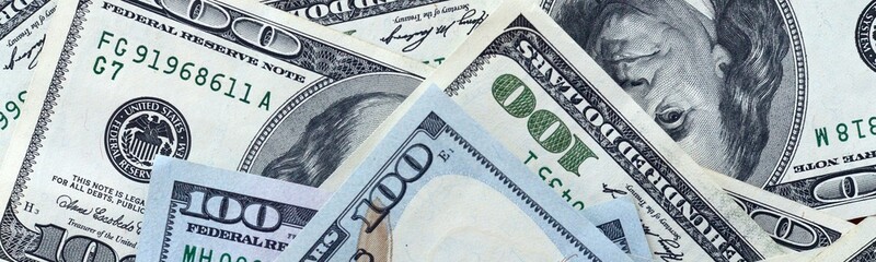Many hundred dollar bills