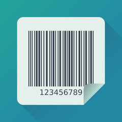 Etiquette code barre (flat design)