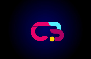 pink blue alphabet letter CB C B combination for company logo