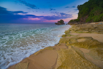 Fototapeta na wymiar Sunset at Labuan Sait Beach Bali Indonesia