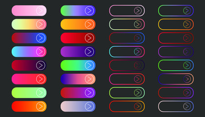 Gradient colored buttons, modern vector design.