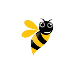 Bee logo vector icon illustration