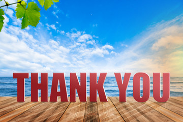 thank you White cloud on blue sky and sea