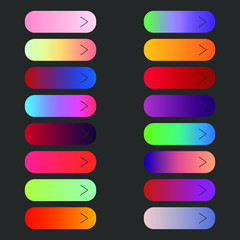 Gradient colored buttons, modern vector design.