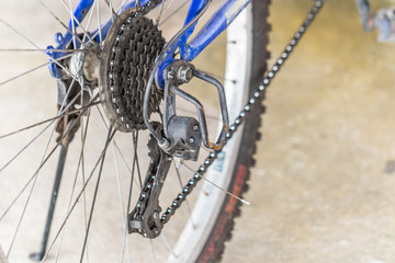 bike gear. and wheel with chain