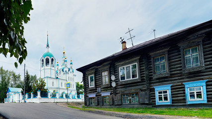 Yeniseysk, Siberia. Assumption Church 1793-1819 The streets of the old city.