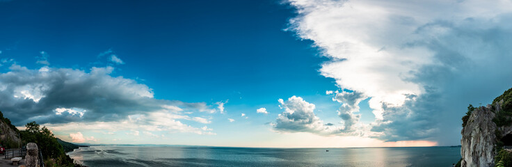 Sunset storm in the sky over Trieste