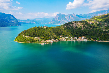 Lago D'Iseo (IT) - Monte Isola - vista aerea di Sensole