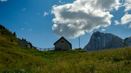 Summer day trekking in the Carnic Alps, Friuli Venezia-Giulia, Italy
