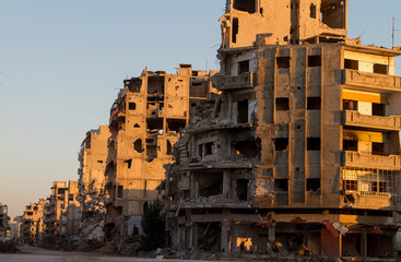 Destroyed Homs centre, Syria