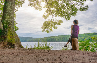 fitness woman runner lakeside