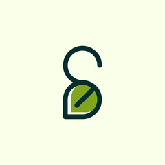 Letter S Leaf Naturally Icon Logo Element Design Template