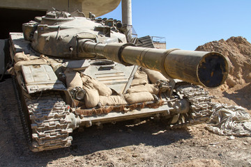 Syrian Army tank on frontline in Jobar, Damascus