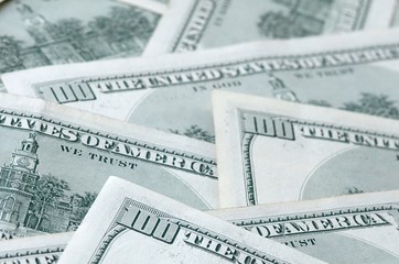 Many hundred dollar bills