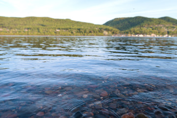 type of water, the current river at the water. the Yenisei river, Siberia