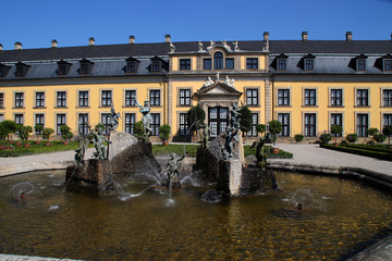 Ein Wasserspiel im Schloss Herrenhausen