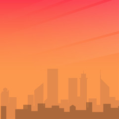 Beautiful Urban City Landscape with sunset sky.