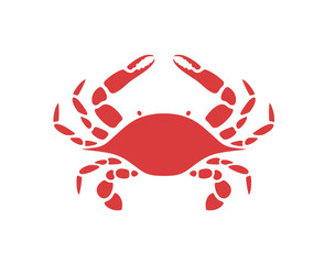 Crab logo. Isolated crab on white background