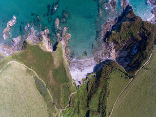 Aerial View top down of Portgisky from a drone