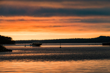 Northern sea landscape on the Solovetsky Islands