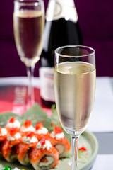 glass of cold sparkling wine