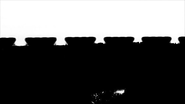The outline of the movement of the train in dark colors on a white background