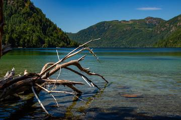 Fototapeta na wymiar Beautiful lake surrounded by mountains, Lake Cameron, Vancouver Island, BC