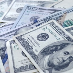 Many hundred dollar bills