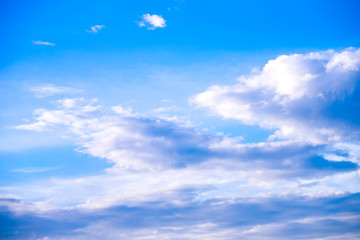 White soft cloud texture on blue sky background