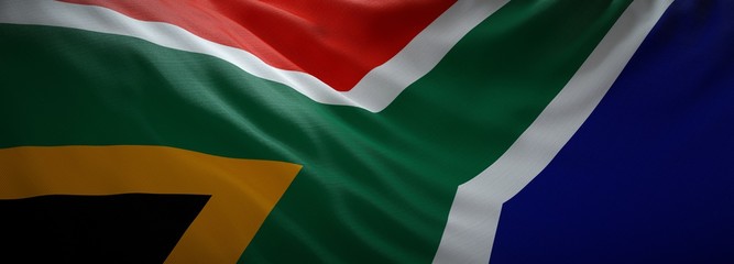 Naklejka premium Official flag of South Africa. Web Banner.