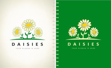 daisies logo vector. floral design.