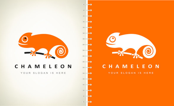 chameleon logo vector. lizard design.
