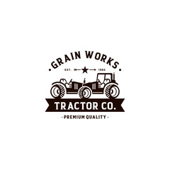 Tractor Farm Logo Template Stock Vector