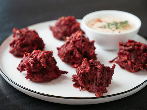 Baked Beet Pakoras