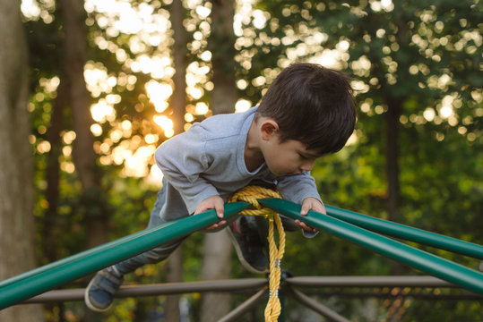Kid climbing dome playground