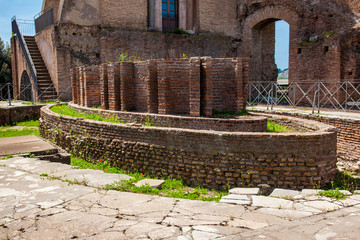 Oval fountain of the cenatio of the Flavian Palace also known as the Domus Flavia on the Palatine Hill in Rome