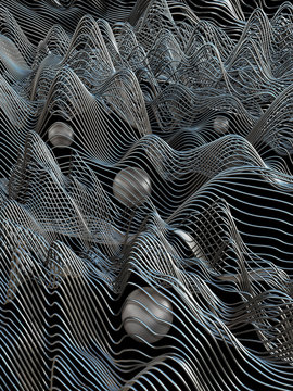 Waves of wires with spheres