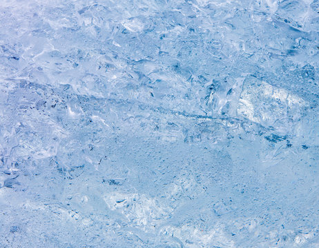 Close-up of a block of glacial ice