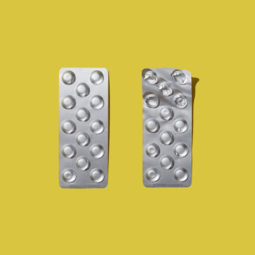 Pharma Pill Packs on Yellow